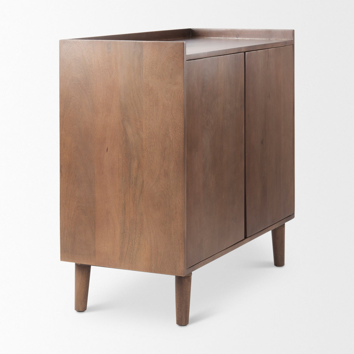 Lillie Medium Brown Wood 2 Door Tray Top Accent Cabinet by Mercana at Eve Furniture