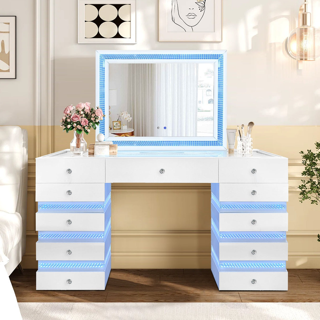 Lily White Vanity Set by New Era Innovations at Eve Furniture