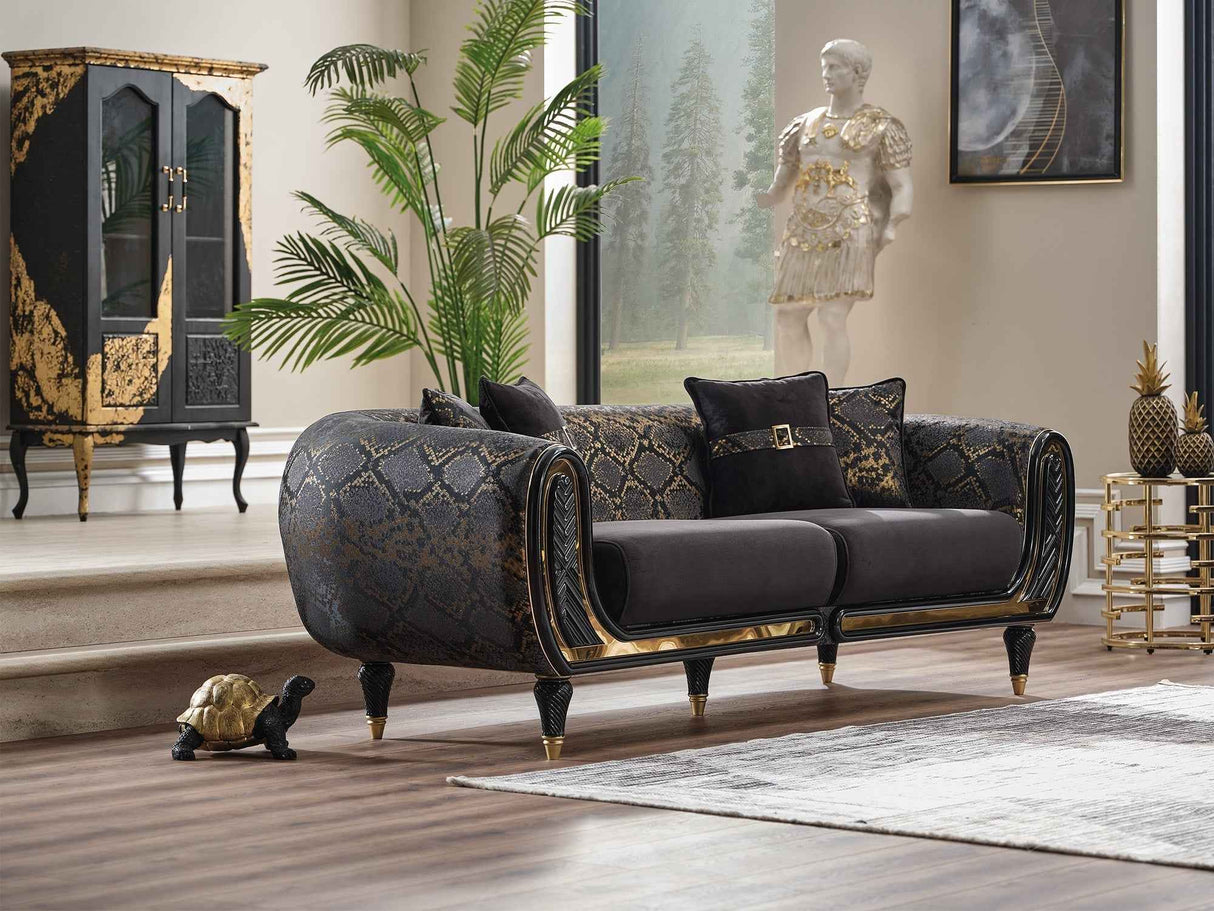 Lima Black Stationary Sofa by Furnia at Eve Furniture