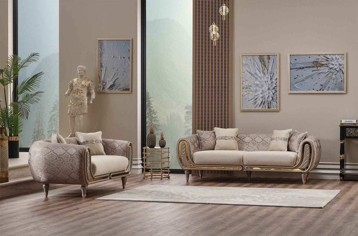 Lima Cream Stationary Loveseat by Furnia at Eve Furniture