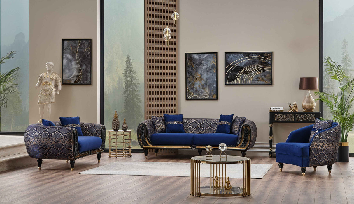 Lima Stationary Loveseat Blue by Furnia at Eve Furniture