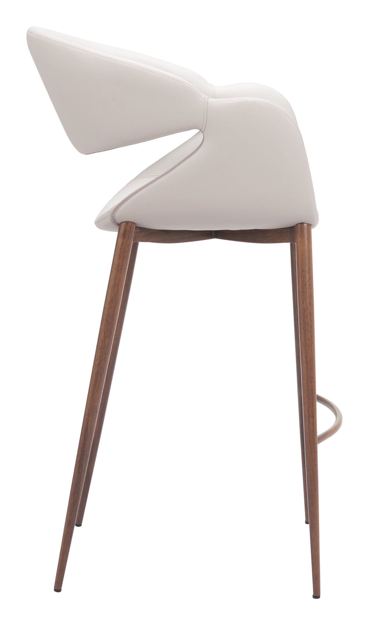 Limay Beige & Walnut Barstool by Zuomod at Eve Furniture
