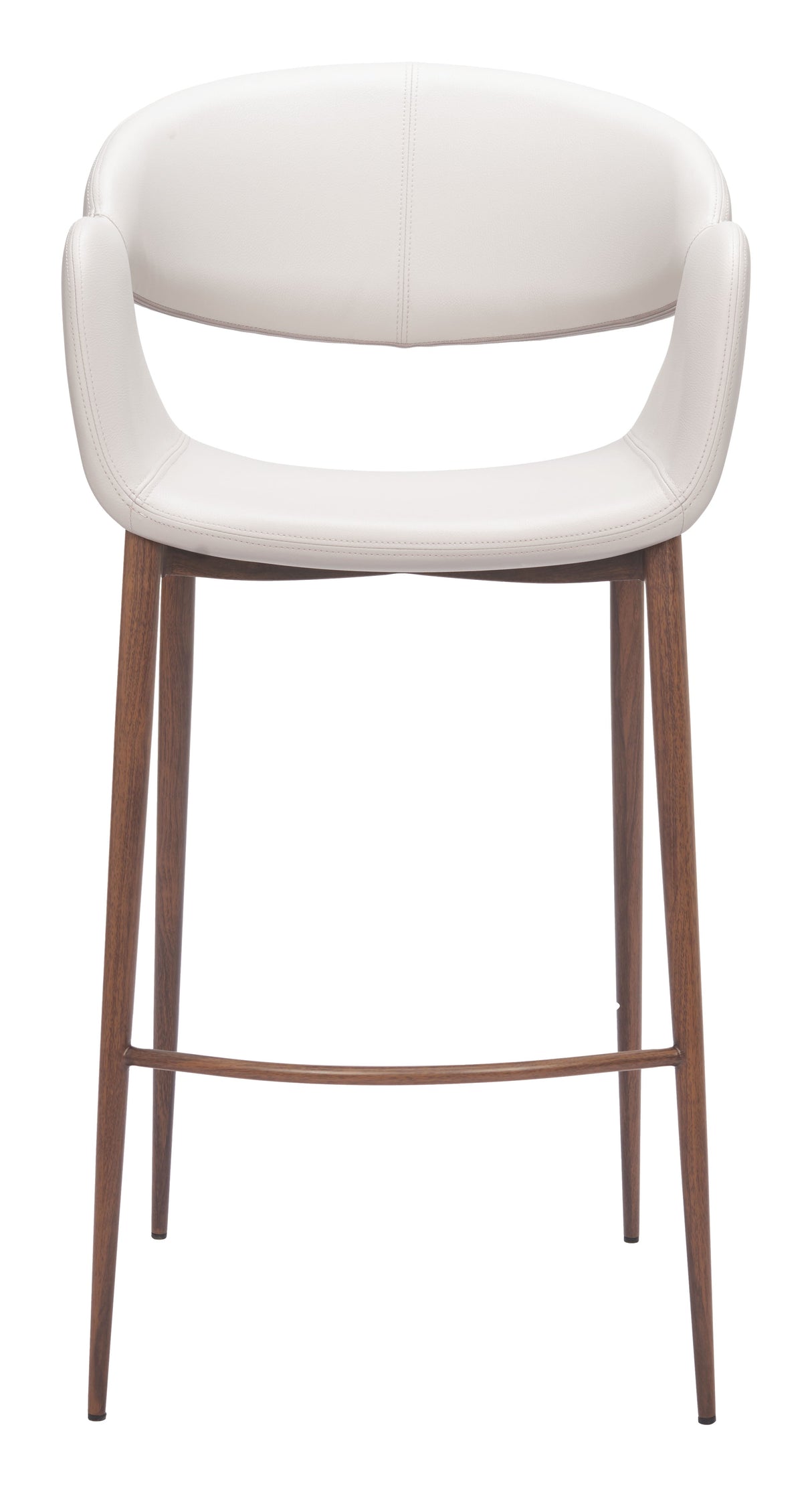 Limay Beige & Walnut Barstool by Zuomod at Eve Furniture