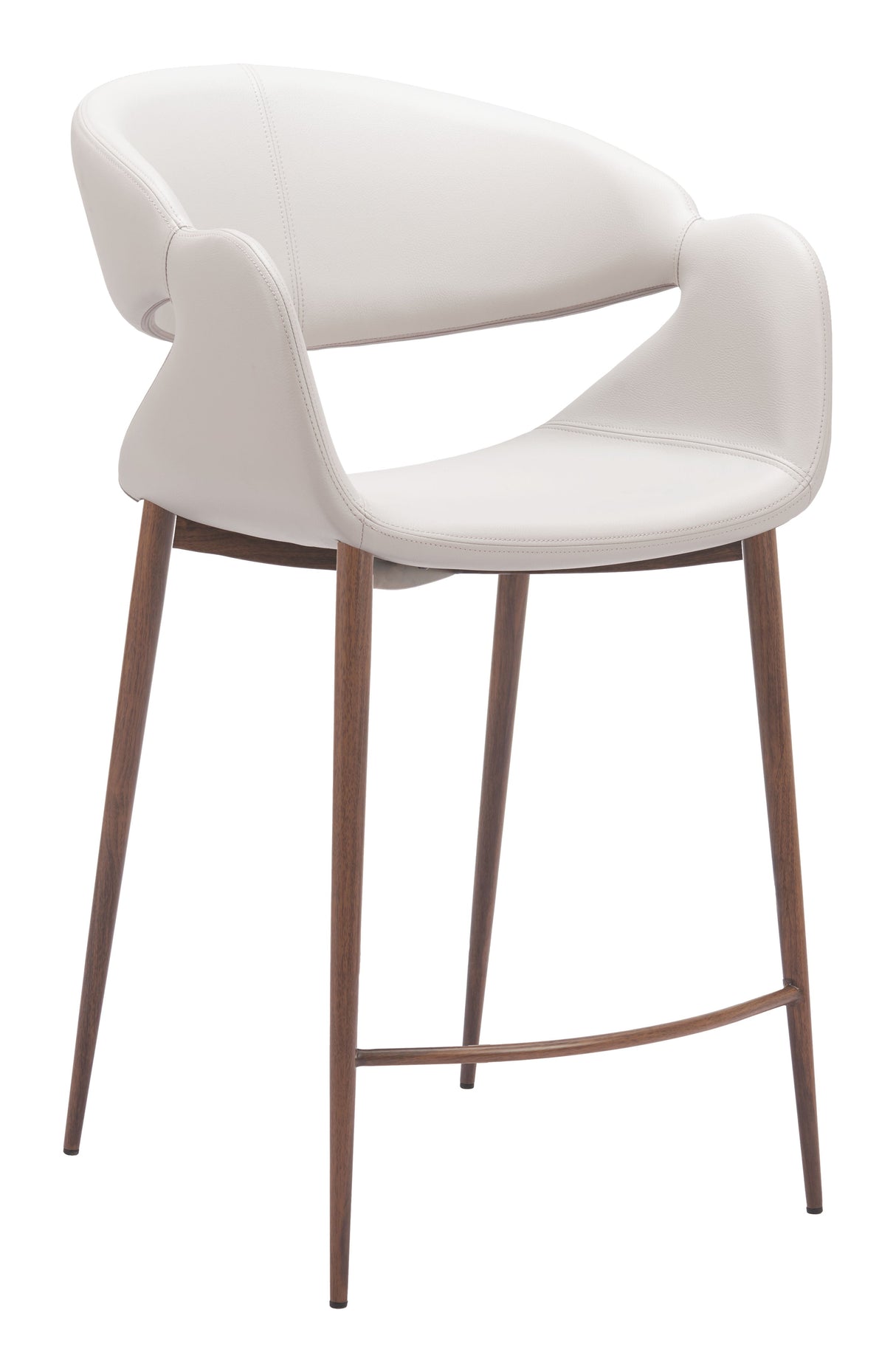 Limay Beige & Walnut Counter Stool by Zuomod at Eve Furniture