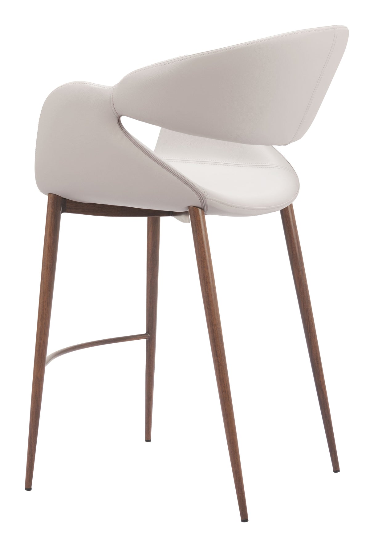 Limay Beige & Walnut Counter Stool by Zuomod at Eve Furniture