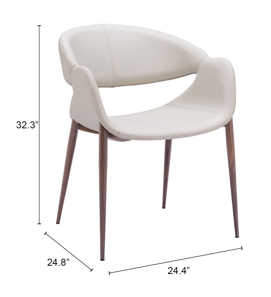 Limay Beige & Walnut Dining Chair (Set of 2) by Zuomod at Eve Furniture