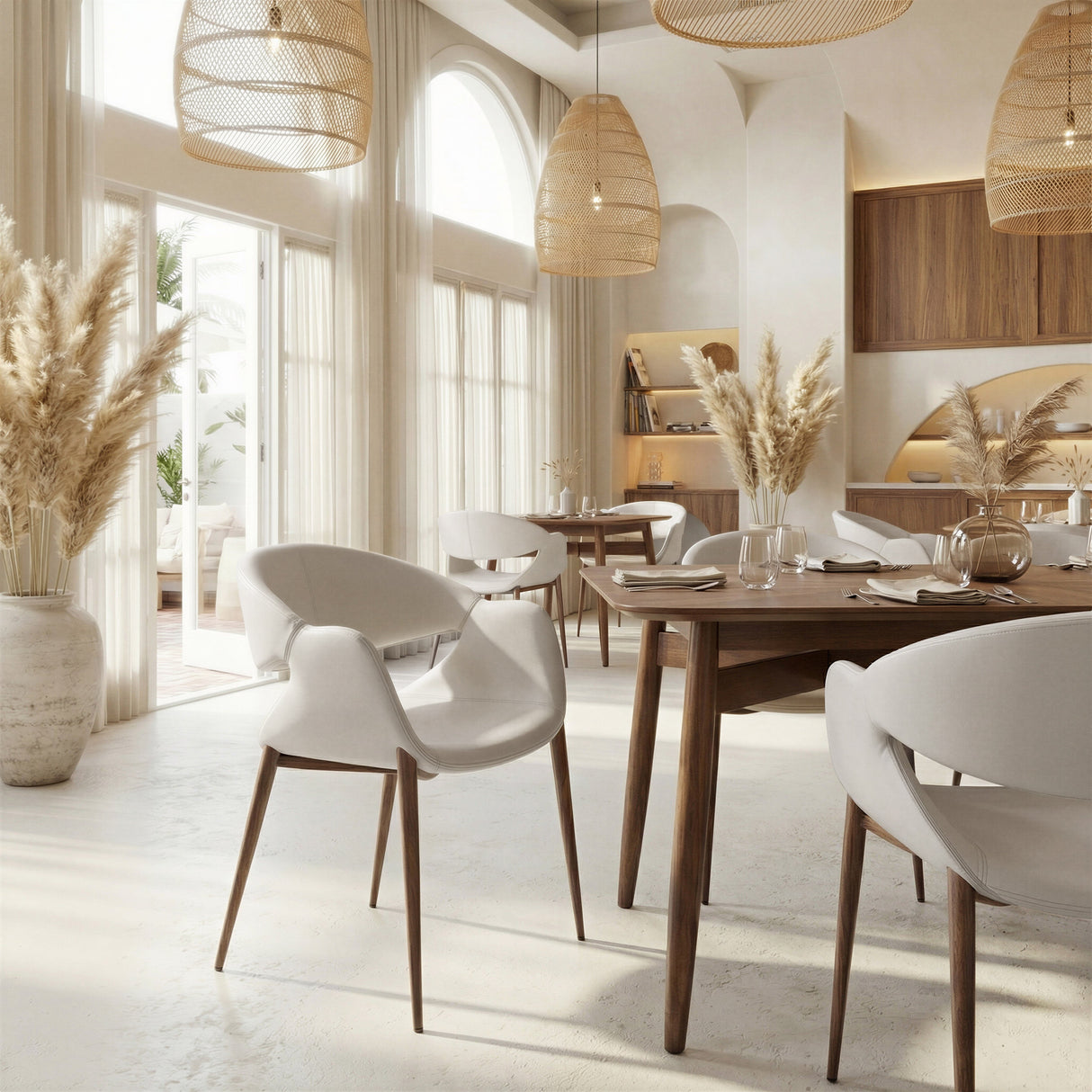 Limay Beige & Walnut Dining Chair (Set of 2) by Zuomod at Eve Furniture