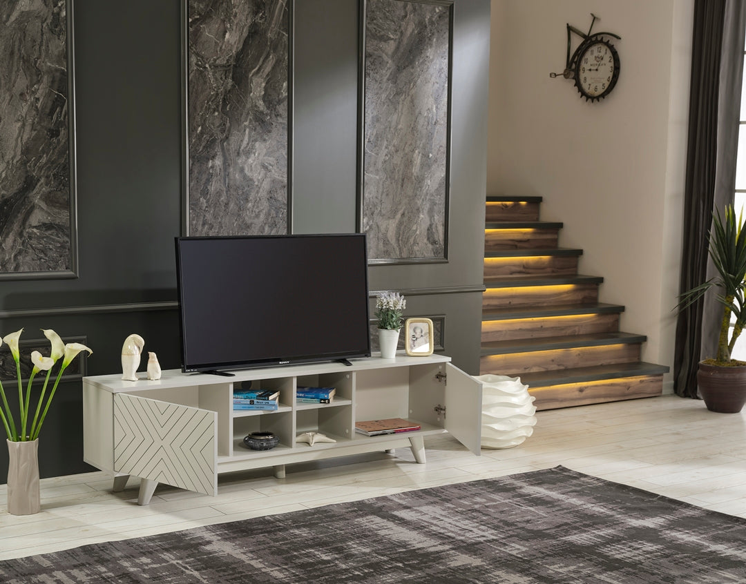 Lina Tv Stand Grey by Furnia at Eve Furniture