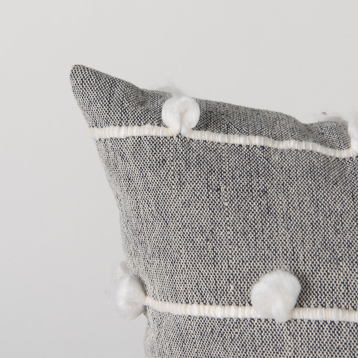 Linda Navy And Cream With White Detail Decorative Pillow Cover by Mercana at Eve Furniture