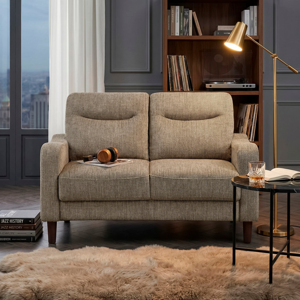 Linden Brown Loveseat by Homelegance at Eve Furniture