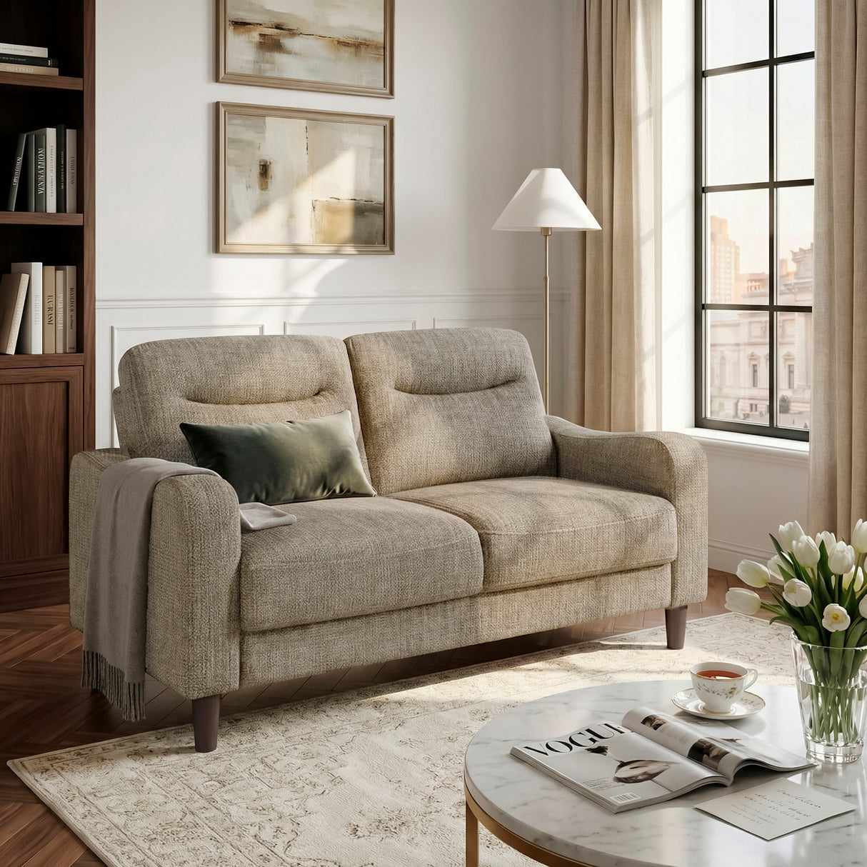 Linden Brown Loveseat by Homelegance at Eve Furniture