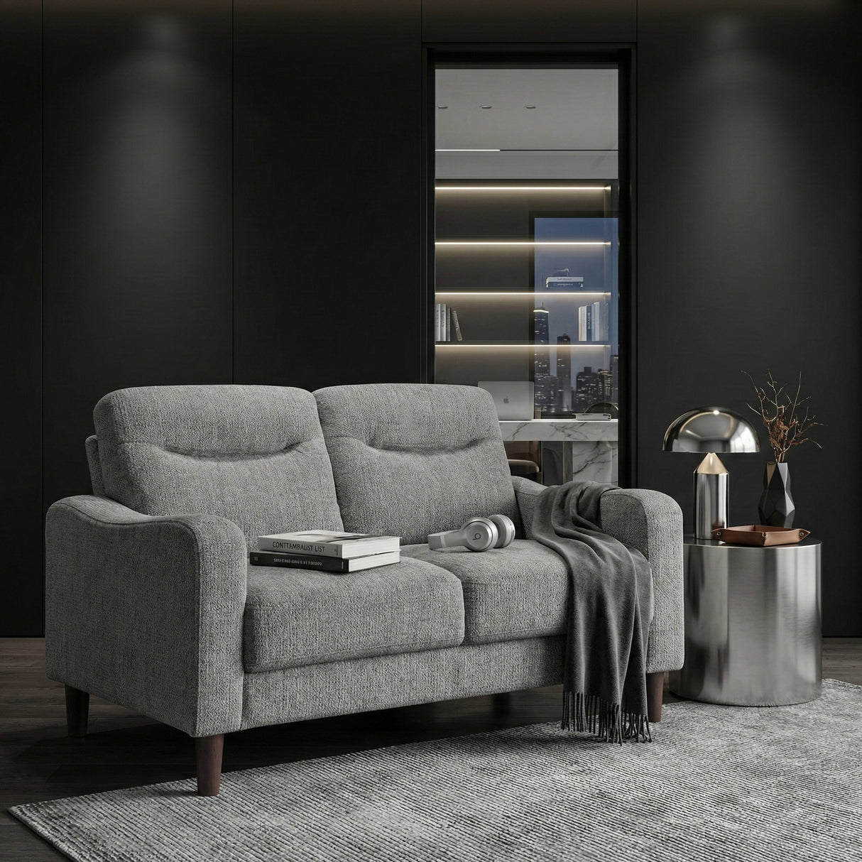 Linden Gray Loveseat by Homelegance at Eve Furniture