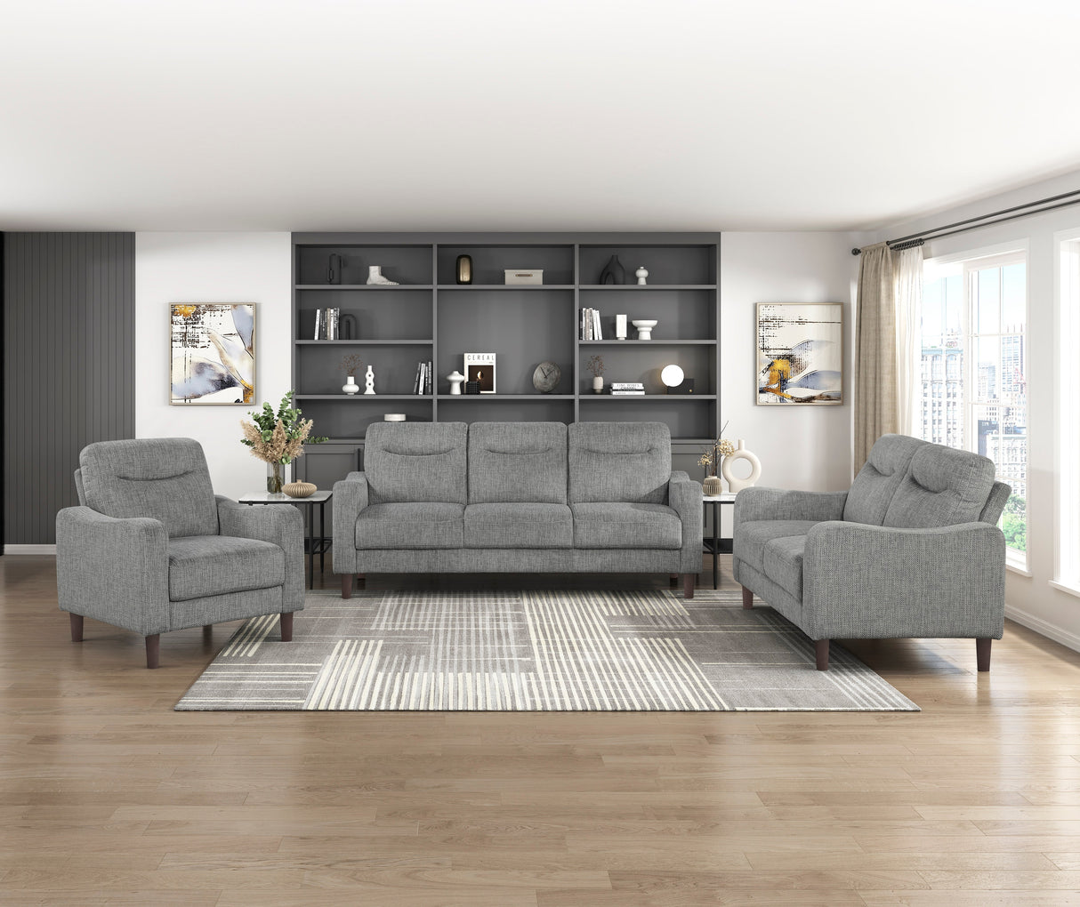 Linden Gray Sofa by Homelegance at Eve Furniture