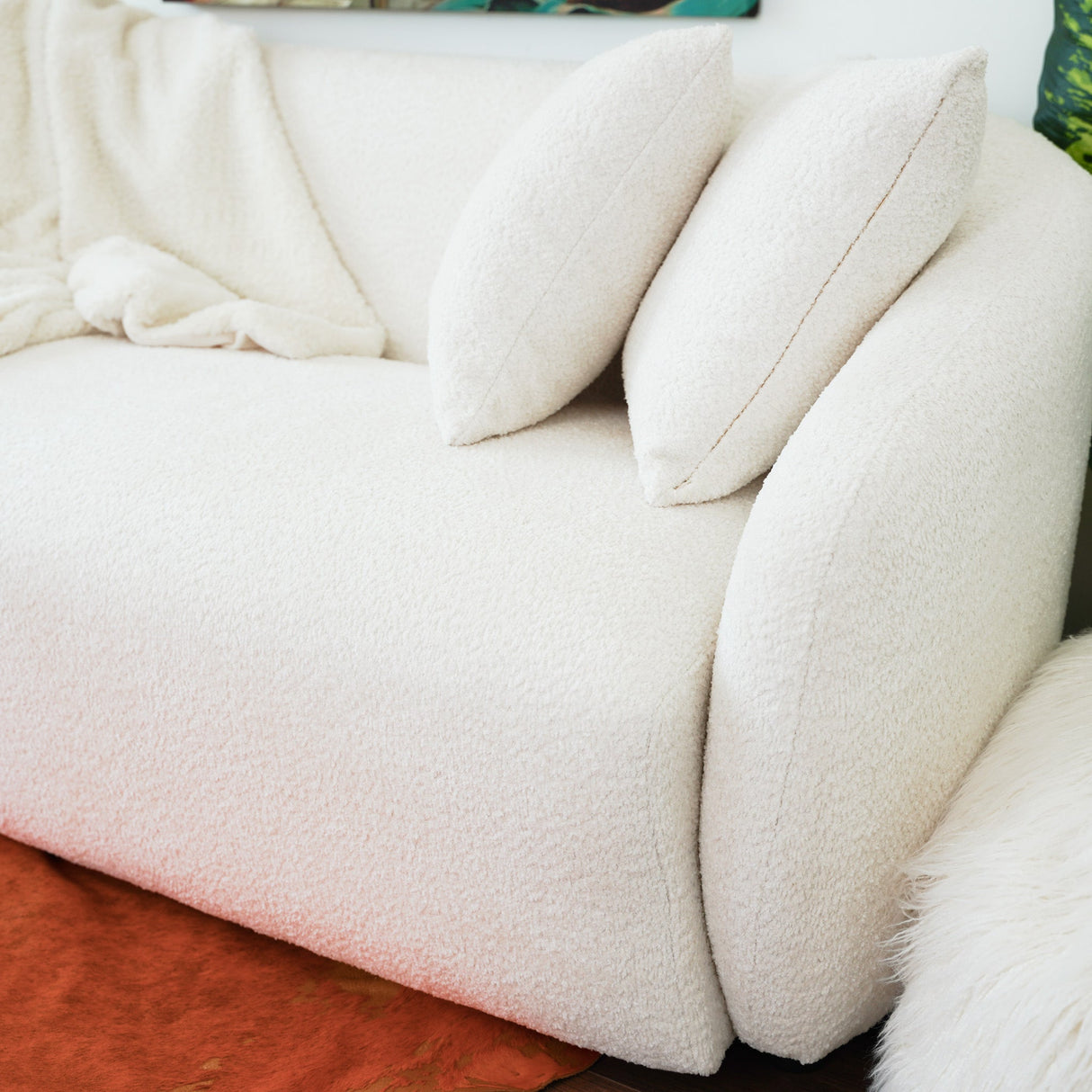 Linden Ivory Boucle Sofa by Ashcroft Furniture at Eve Furniture