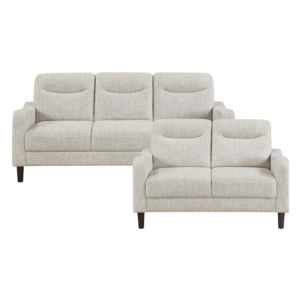 Linden Taupe Living Room Set (Sofa & Loveseat)