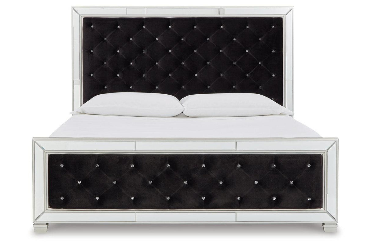 Lindenfield Silver Queen Upholstered Bed by Ashley at Eve Furniture