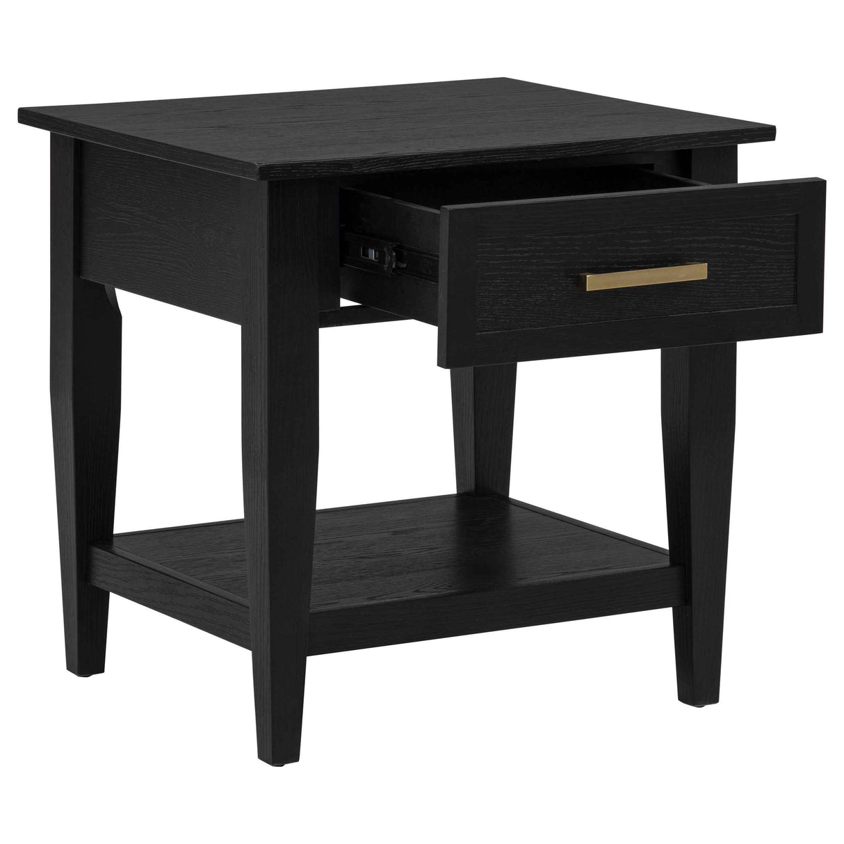 Lindenton Black 1-drawer Wood Occasional Side End Table by Coaster at Eve Furniture