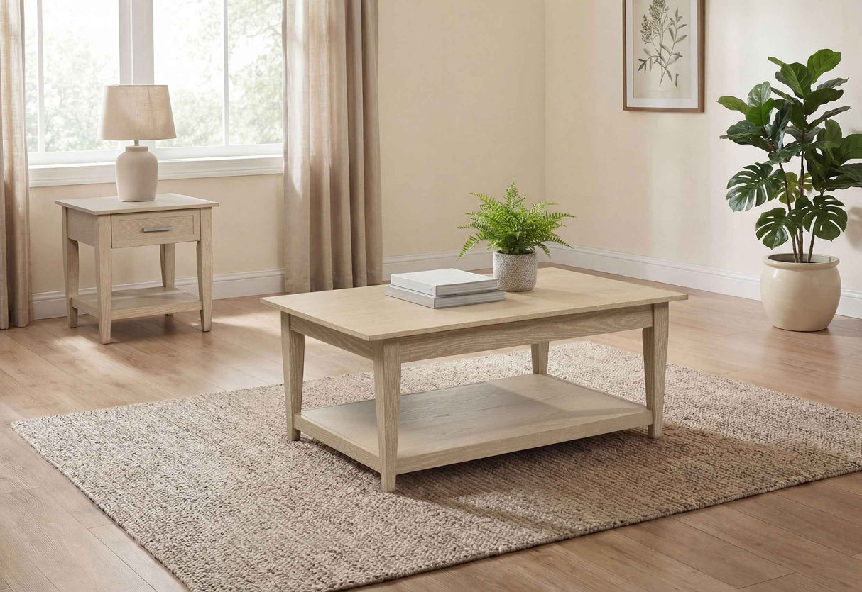 Lindenton Blonde 2-piece Wood Lift-Top Coffee and End Table Set by Coaster at Eve Furniture