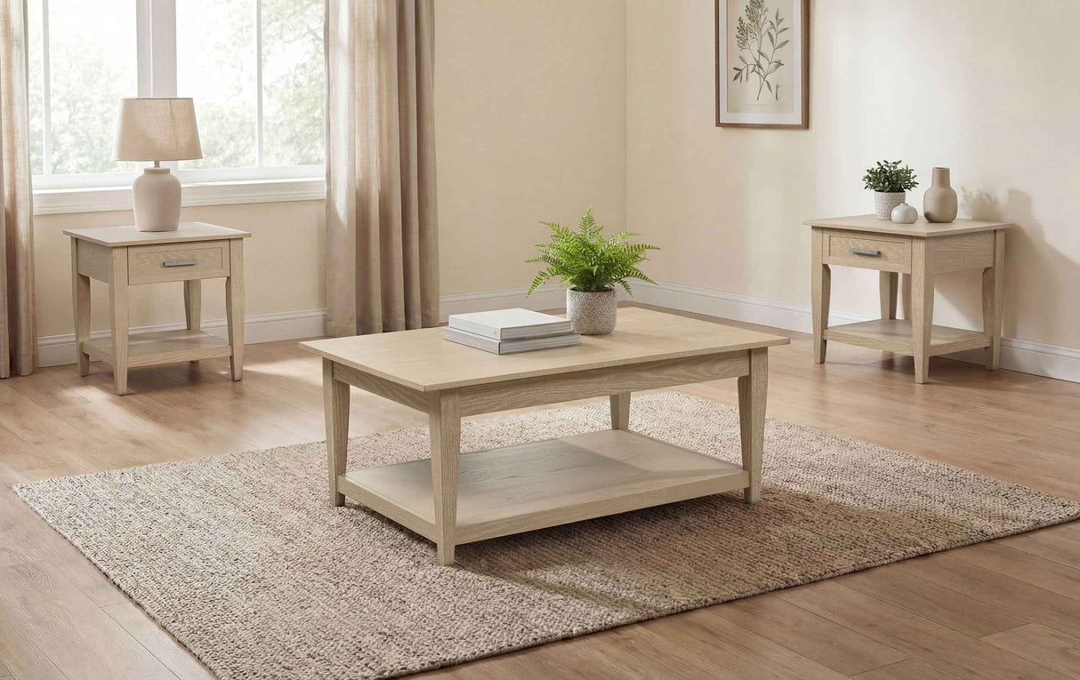 Lindenton Blonde 3-piece Wood Lift-Top Coffee and End Table Set by Coaster at Eve Furniture