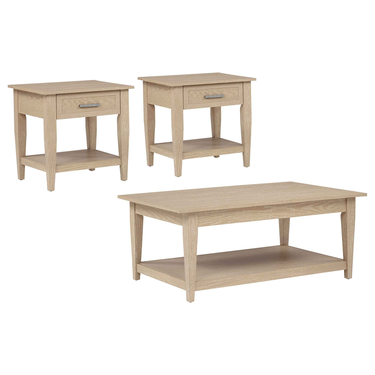 Lindenton Blonde 3-piece Wood Lift-Top Coffee and End Table Set by Coaster at Eve Furniture