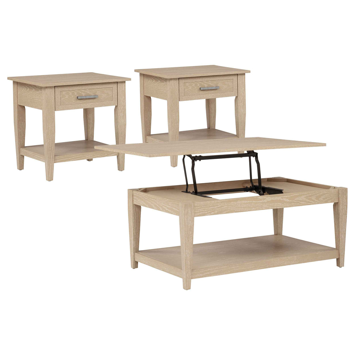 Lindenton Blonde 3-piece Wood Lift-Top Coffee and End Table Set by Coaster at Eve Furniture