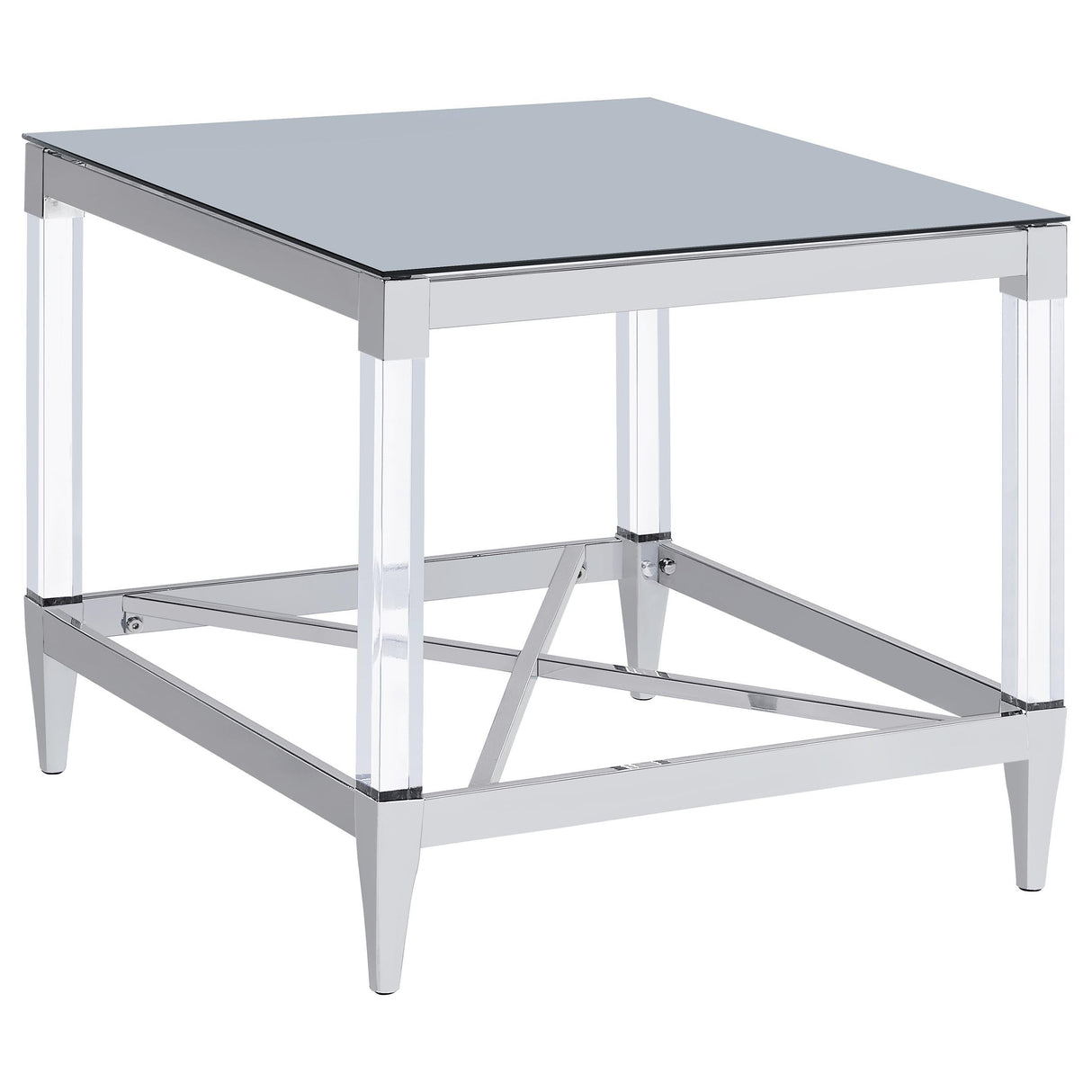 Lindley Chrome 2-Piece Square Coffee and End Table Set by Coaster at Eve Furniture