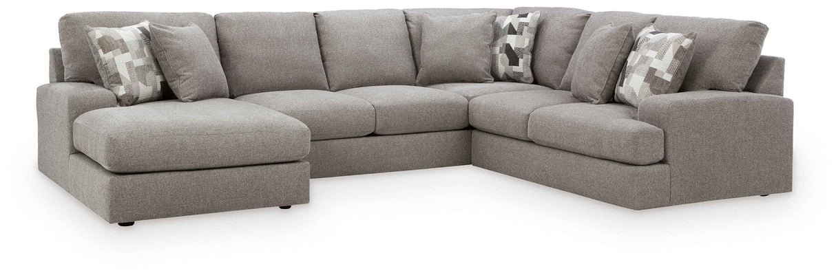 Lindon Smoke 3-Piece Sectional with Chaise by Ashley at Eve Furniture