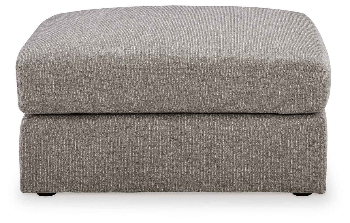Lindon Smoke Oversized Accent Ottoman by Ashley at Eve Furniture