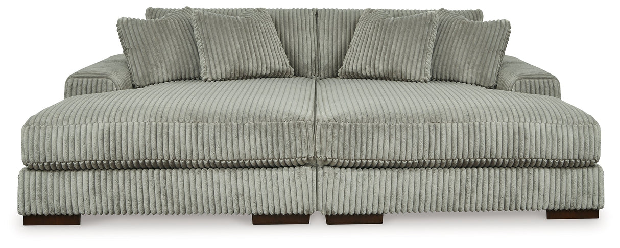 Lindyn Fog 2-Piece Super Chaise by Ashley at Eve Furniture