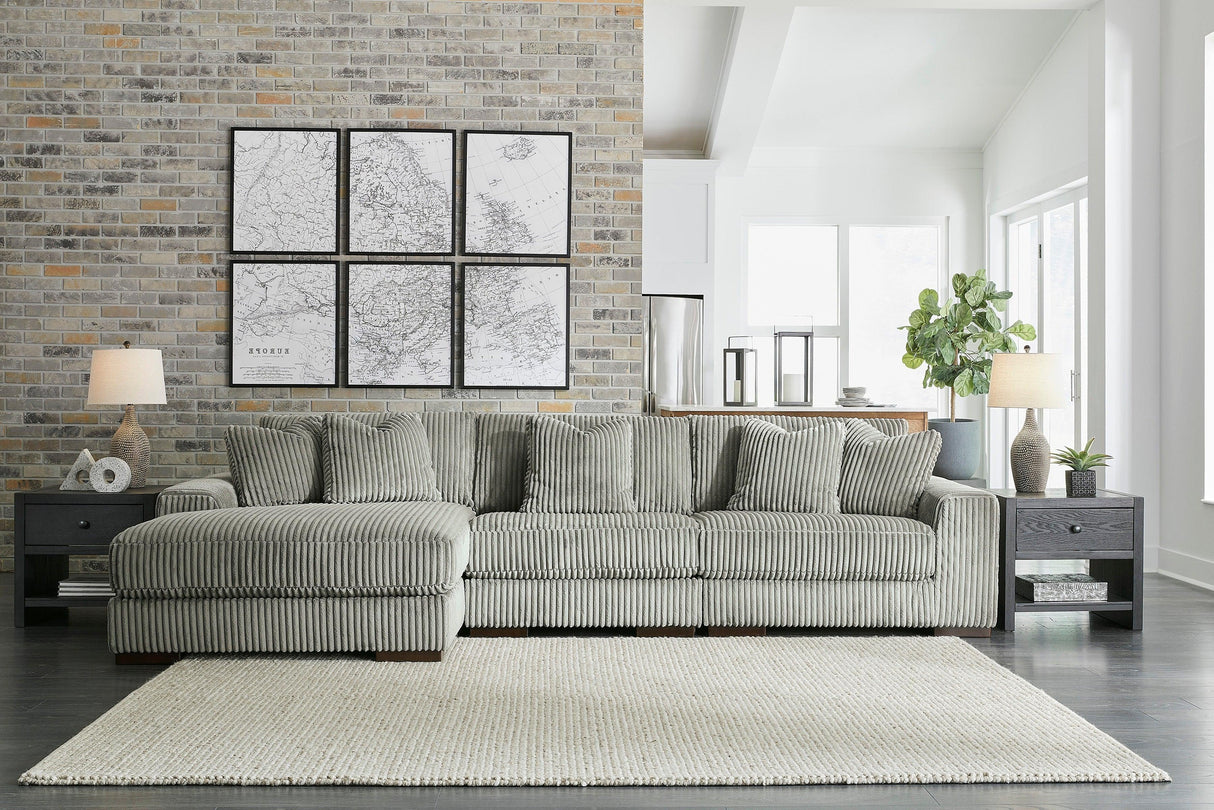 Lindyn Fog 3-Piece Modular Sectional with Left Arm Facing Chaise by Ashley at Eve Furniture