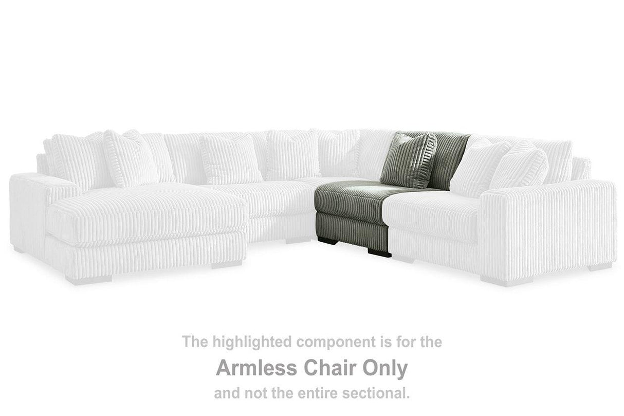 Lindyn Fog Armless Chair by Ashley at Eve Furniture