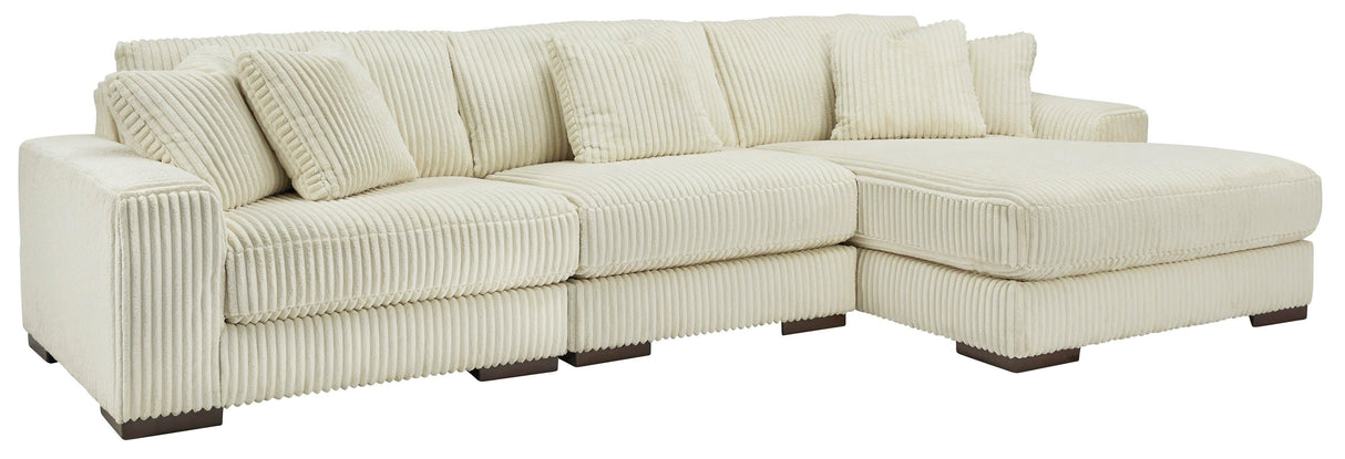 Lindyn Ivory 3-Piece Right Arm Facing Modular Chaise Sectional by Ashley at Eve Furniture