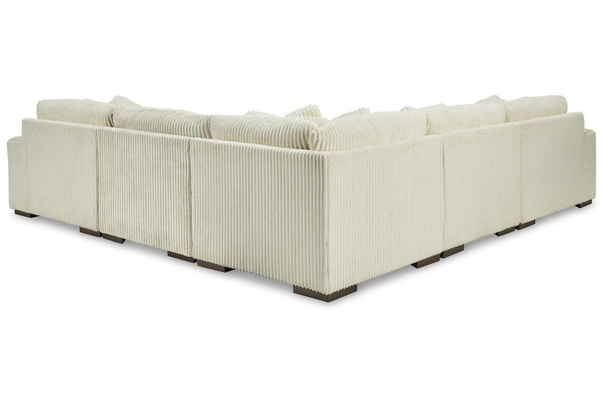 Lindyn Ivory 5-Piece Right Arm Facing Modular Chaise Sectional by Ashley at Eve Furniture