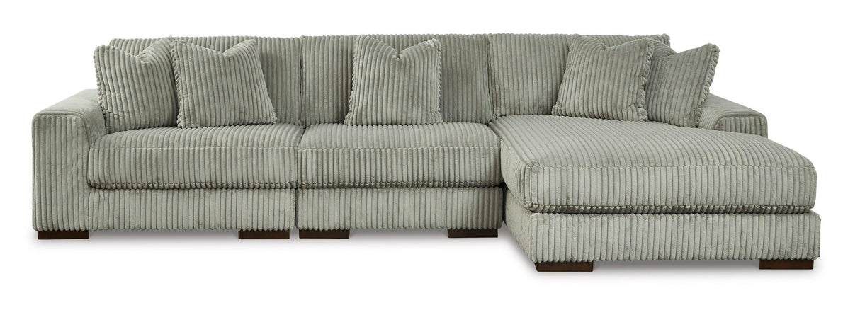Lindyn Fog 3-Piece Modular Sectional with Right Arm Facing (RAF) Chaise by Ashley at Eve Furniture