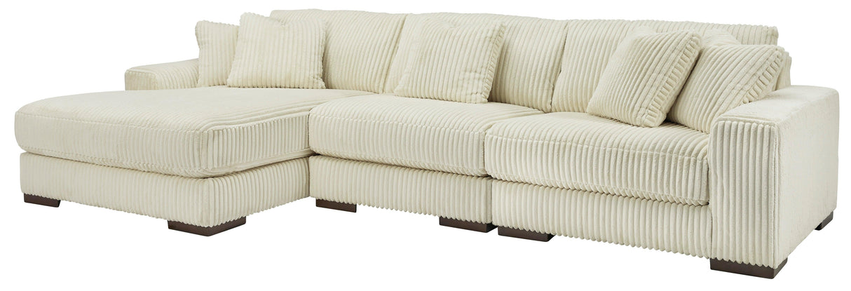 Lindyn Ivory 3-Piece Left Arm Facing Modular Chaise Sectional by Ashley at Eve Furniture