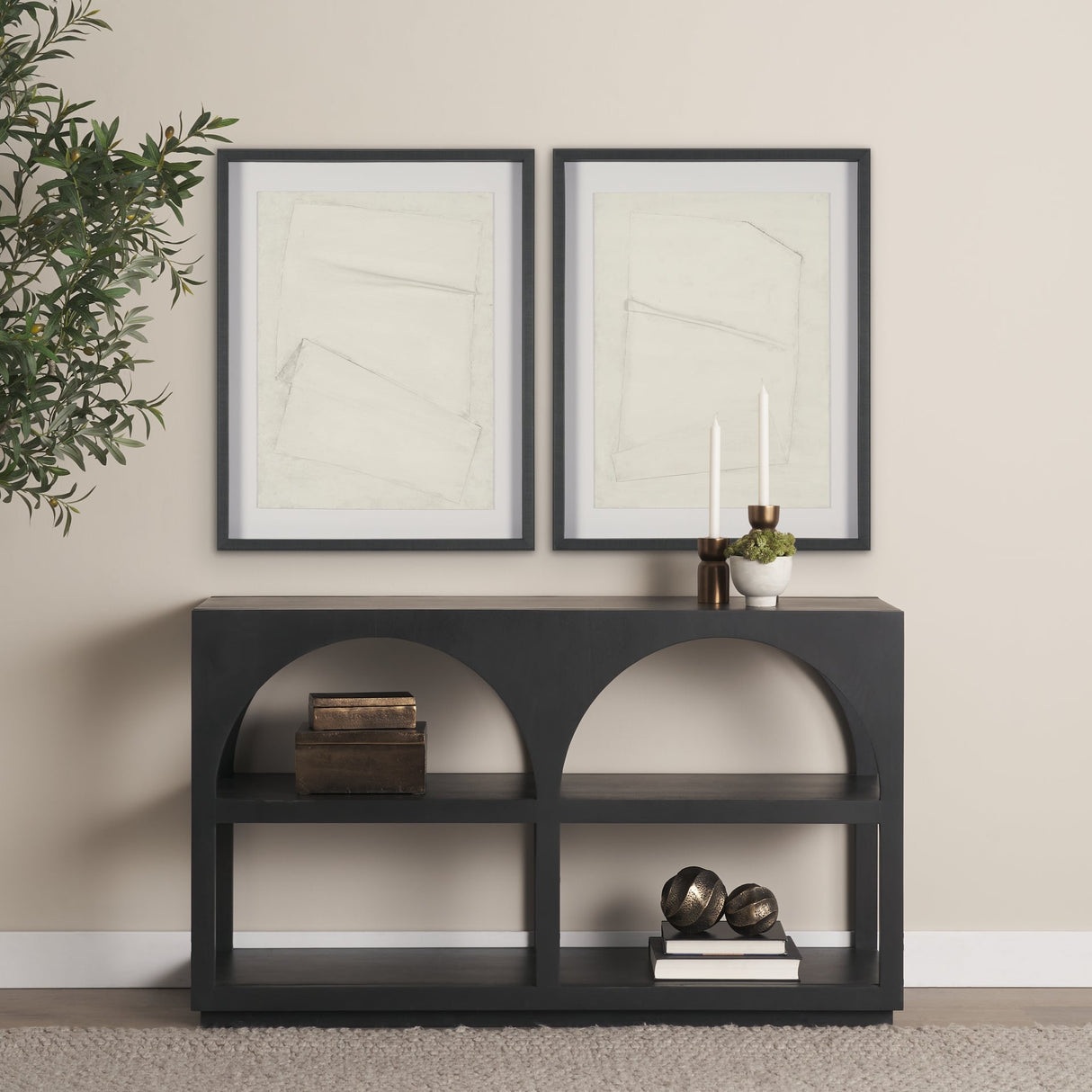 Linen Folds I by Mercana Studio Handmade Original Framed Artwork Matted under Glass by Mercana at Eve Furniture
