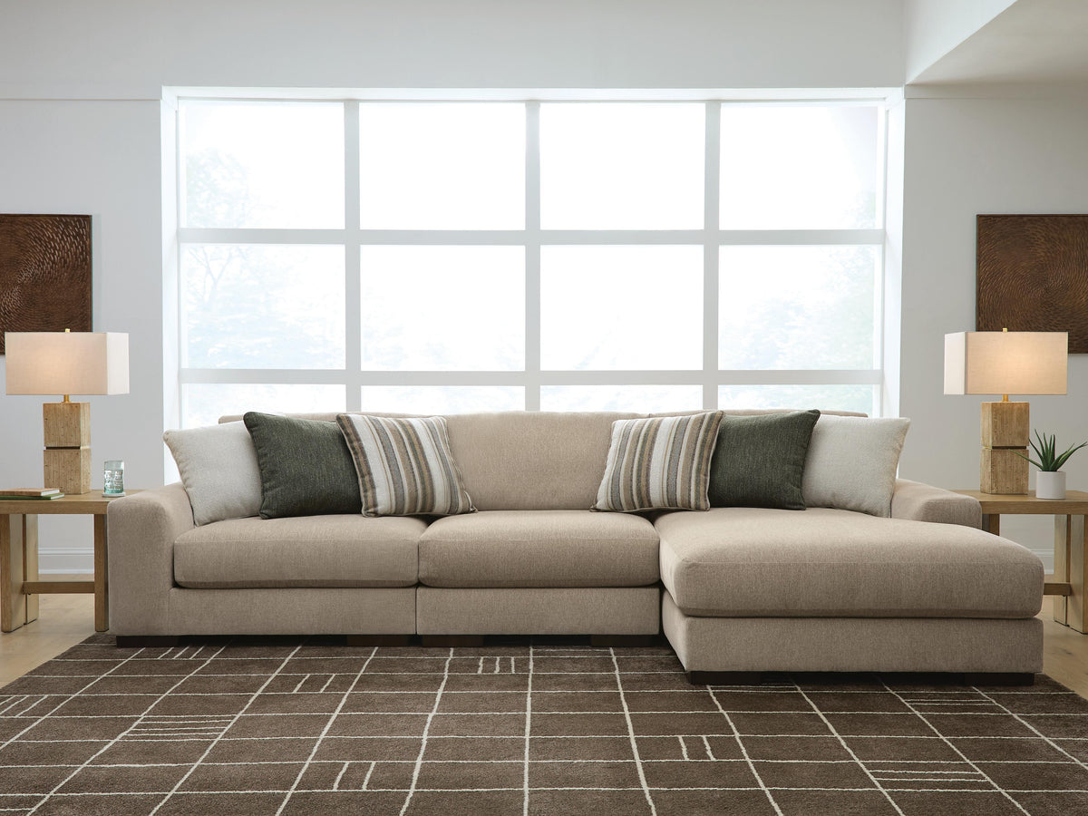 Linenhause Dune 3-Piece Sectional Sofa Chaise by Ashley at Eve Furniture