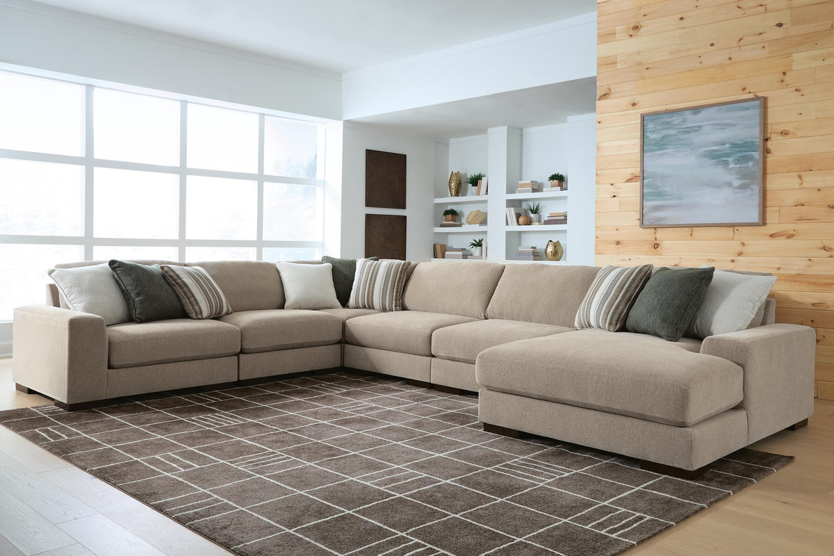 Linenhause Dune 6-Piece Sectional with Chaise by Ashley at Eve Furniture