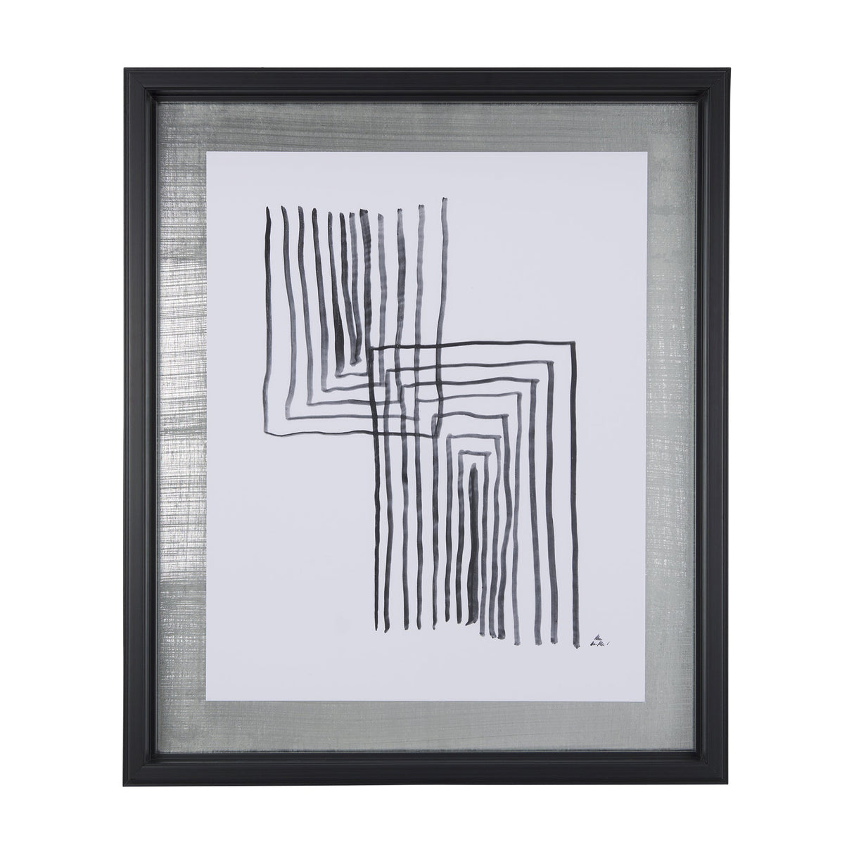 Lines II by Mercana Studio a Hand Embellished Textured Framed Art Print Matted under Glass by Mercana at Eve Furniture
