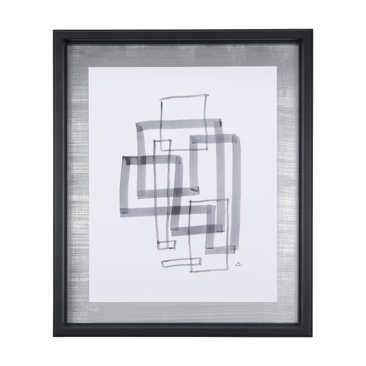 Lines III by Mercana Studio a Hand Embellished Textured Framed Art Print Matted under Glass by Mercana at Eve Furniture