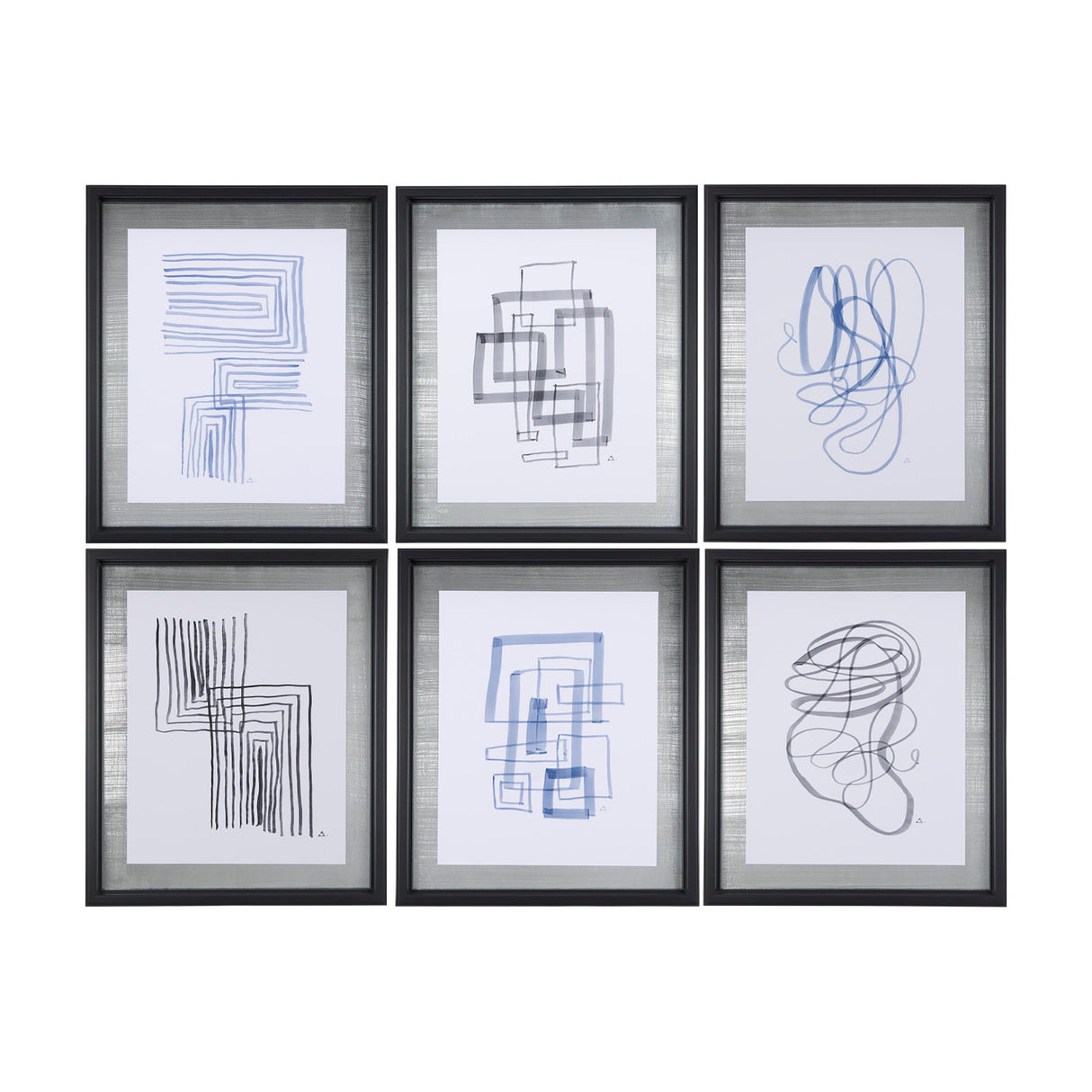 Lines IV by Mercana Studio a Hand Embellished Textured Framed Art Print Matted under Glass by Mercana at Eve Furniture