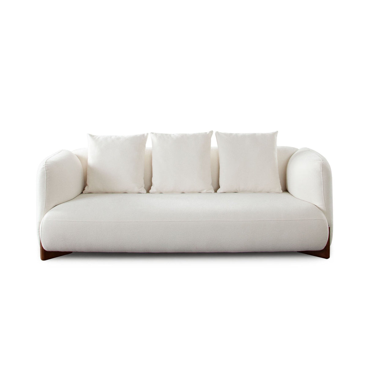 Link Sofa In Elite Ivory Fabric with Wood Leg by Diamond Sofa at Eve Furniture