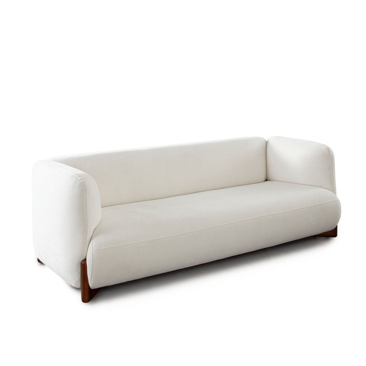 Link Sofa In Elite Ivory Fabric with Wood Leg by Diamond Sofa at Eve Furniture