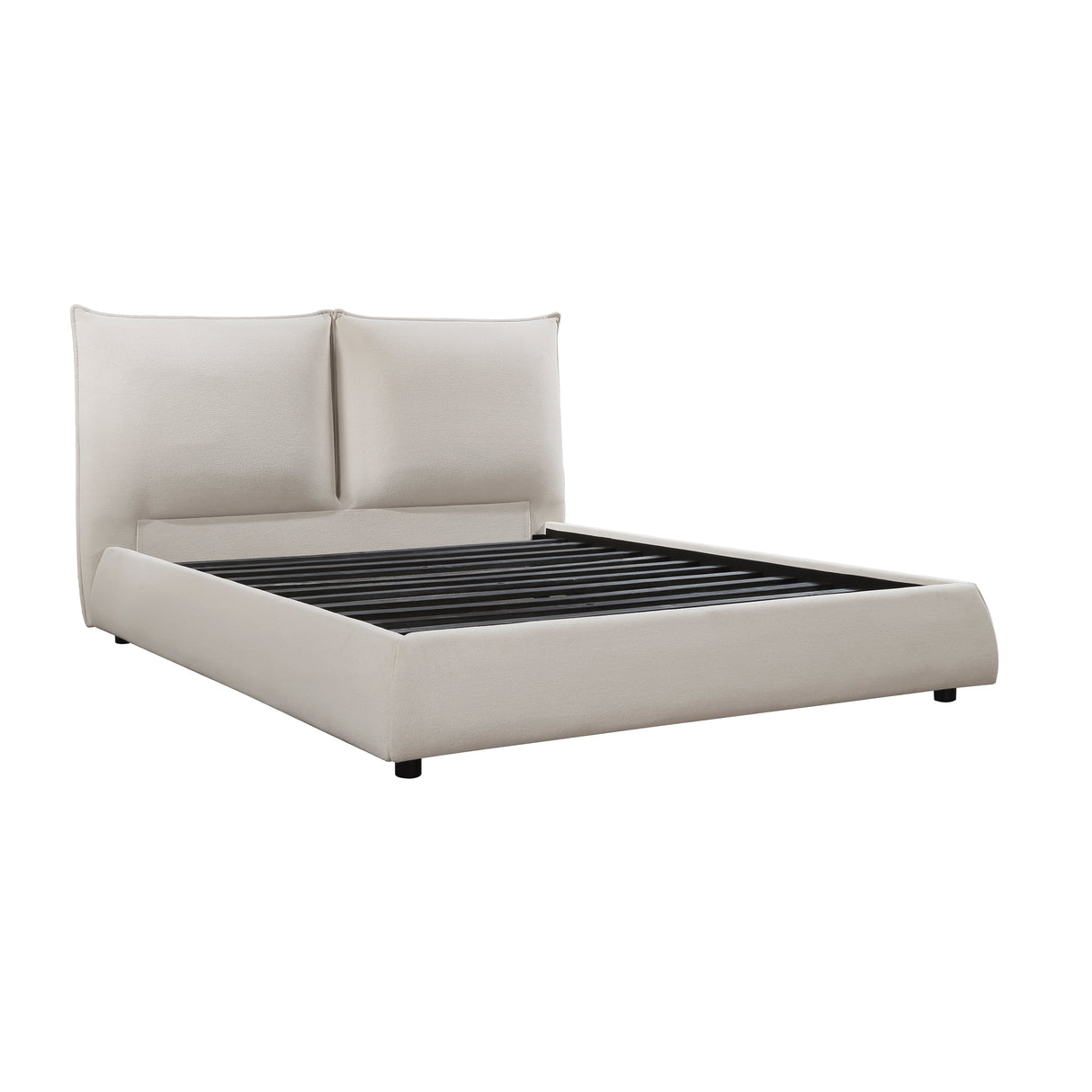 Linna Beige California King Upholstered Platform Bed by Homelegance at Eve Furniture
