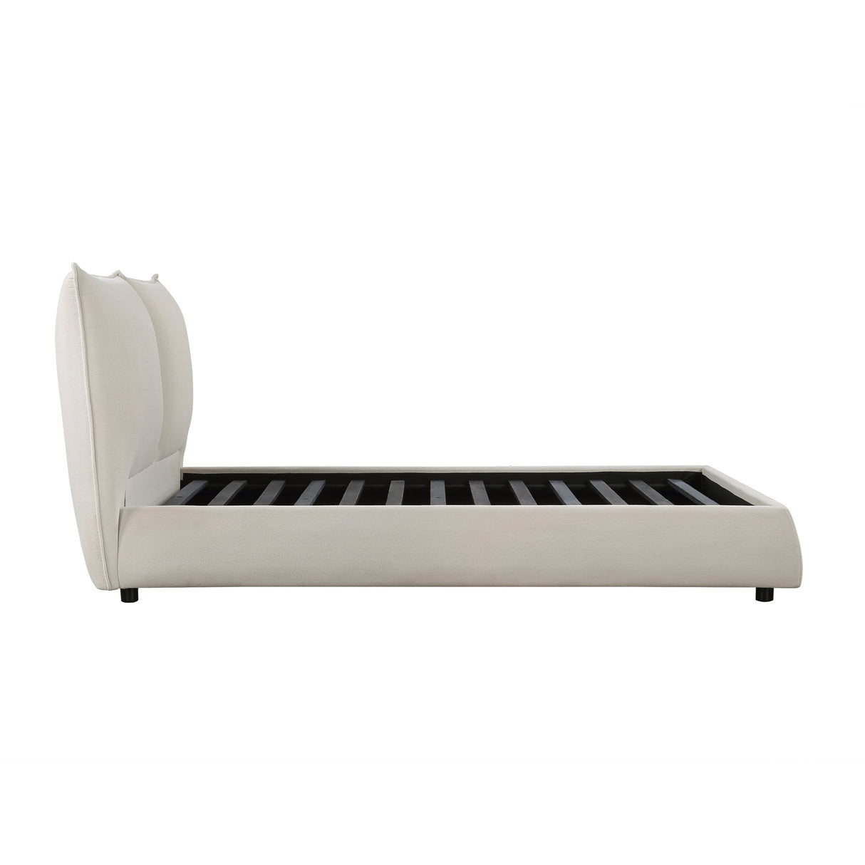 Linna Beige California King Upholstered Platform Bed by Homelegance at Eve Furniture