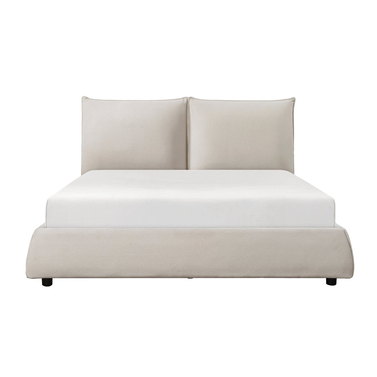 Linna Beige California King Upholstered Platform Bed by Homelegance at Eve Furniture
