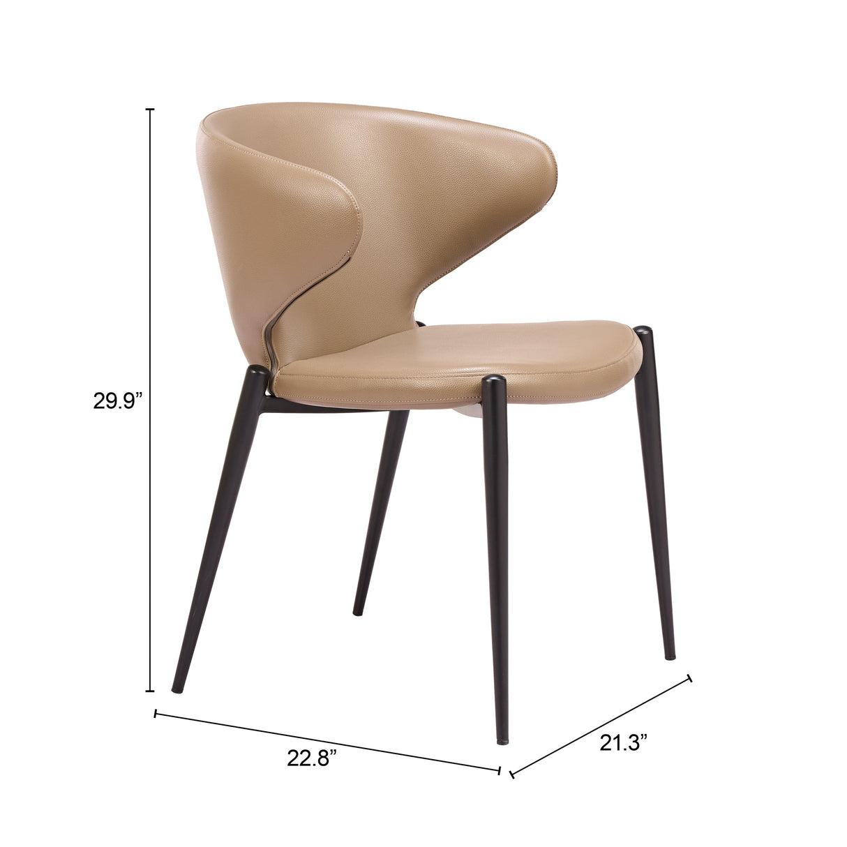 Lino Taupe Dining Chair (Set of 2) by Zuomod at Eve Furniture