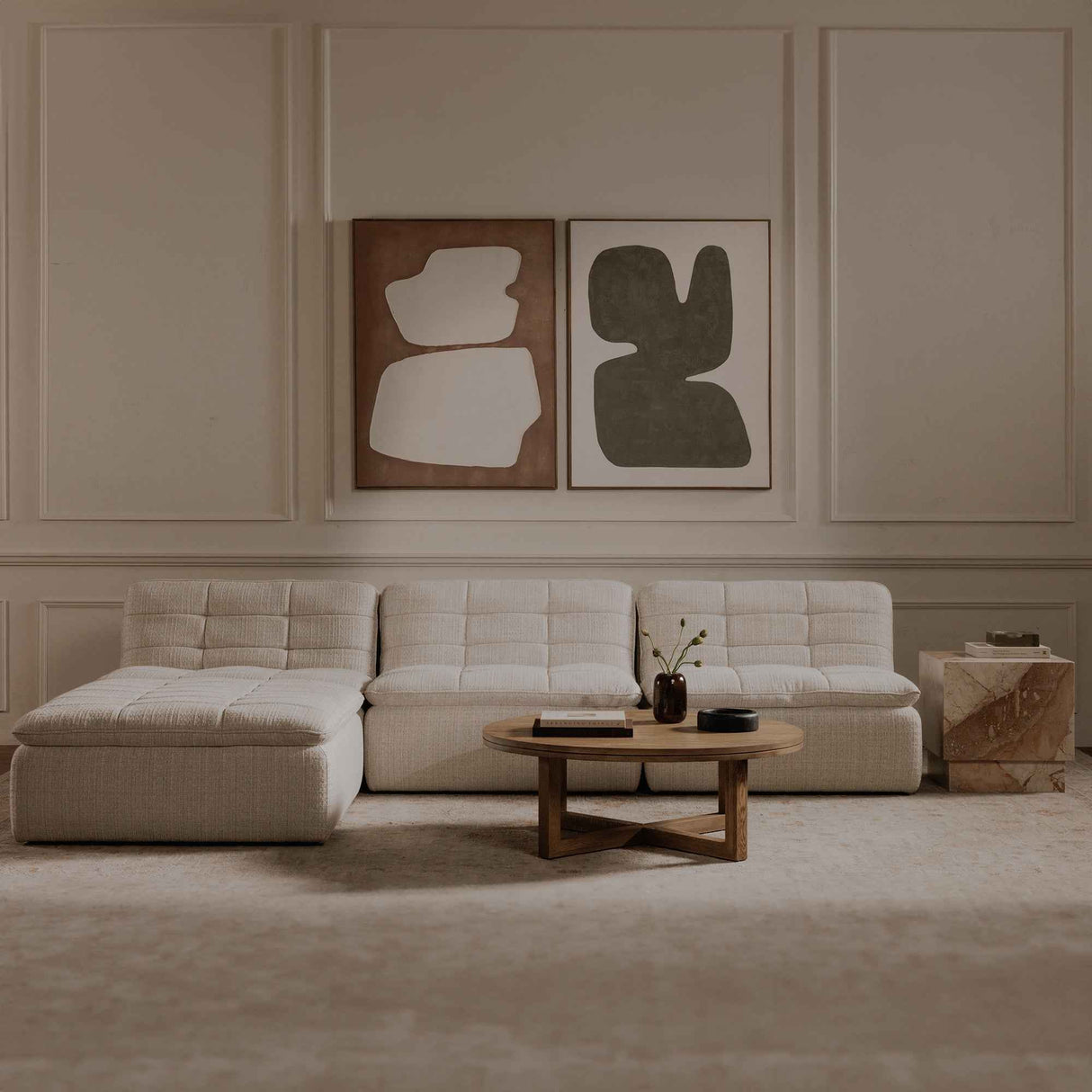 Lino Textured Oat Lounge Modular Sectional by Moe's Home at Eve Furniture
