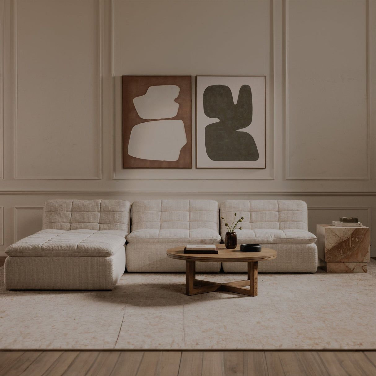Lino Textured Oat Slipper Chair by Moe's Home at Eve Furniture
