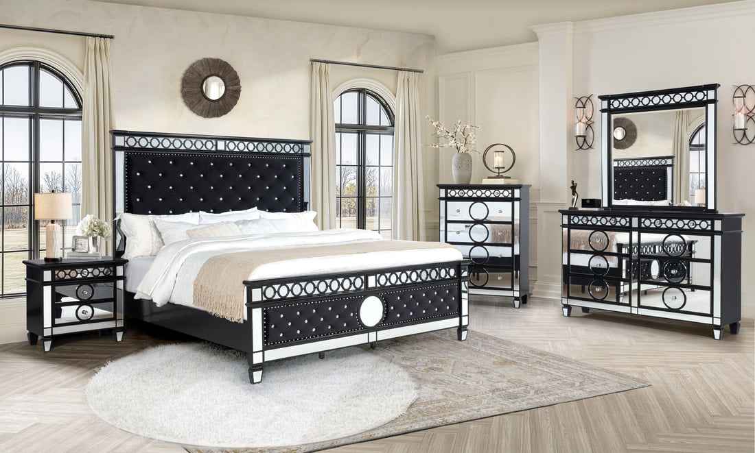 Linz Black Velvet Bedroom Set (Copy) by Happy Homes at Eve Furniture